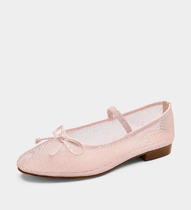 Bow Mesh Ballet Flats