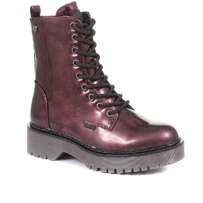 High Shine Lace-Up Boots - XTI34505 / 320 657