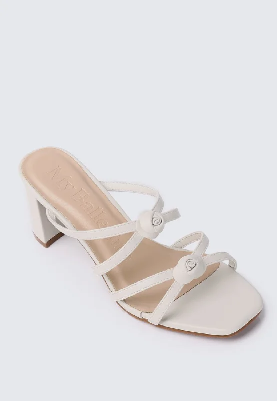 Rosina Comfy Heels In Off White