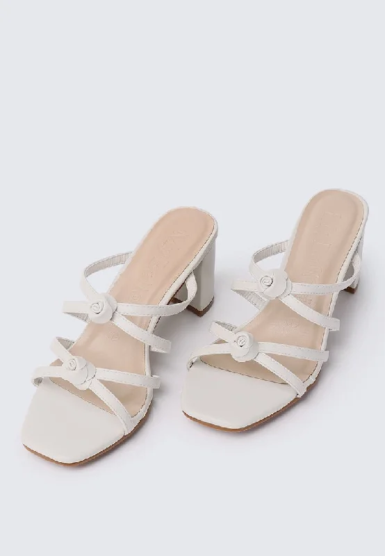 Rosina Comfy Heels In Off White