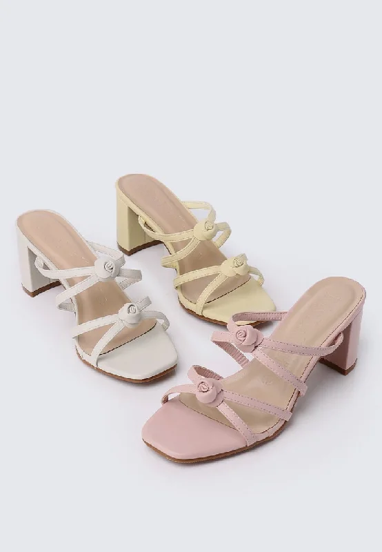 Rosina Comfy Heels In Off White