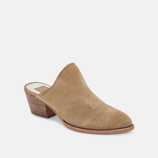 Shiloh Mules Truffle Suede