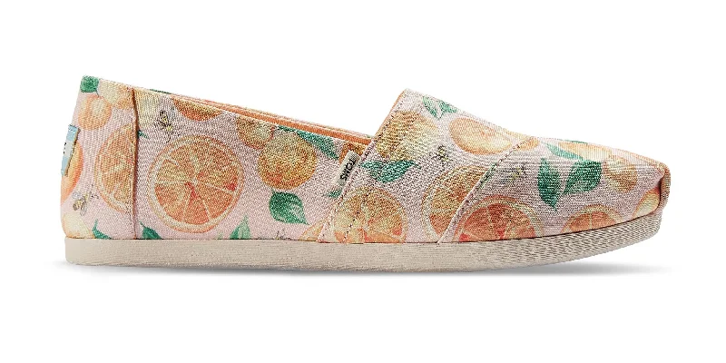 Toms Womens Alpargata Pale Pink Sunkissed Oranges Print