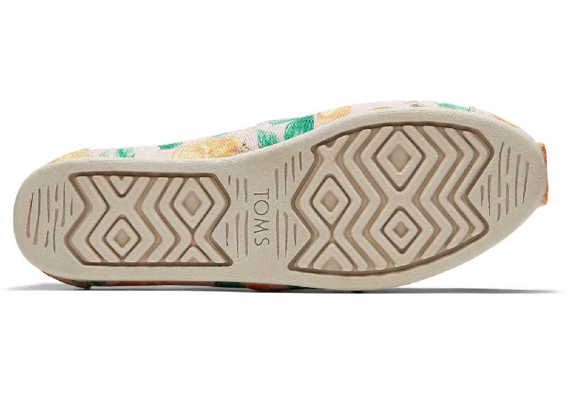 Toms Womens Alpargata Pale Pink Sunkissed Oranges Print