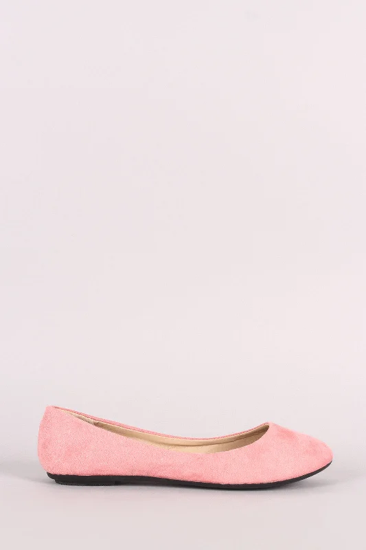 Suede Round Toe Ballet Flat