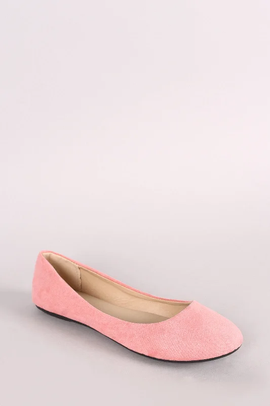 Suede Round Toe Ballet Flat