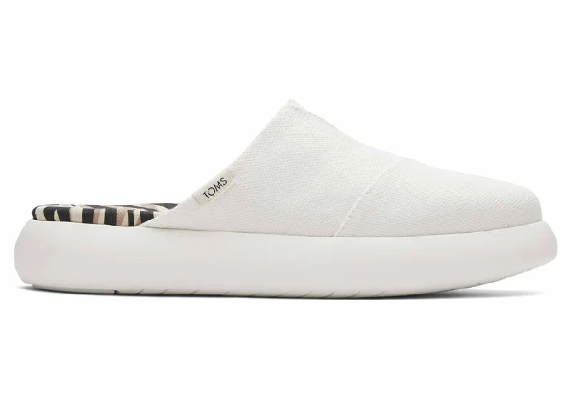 Toms Womens Alpargata Mallow Mule White Canvas