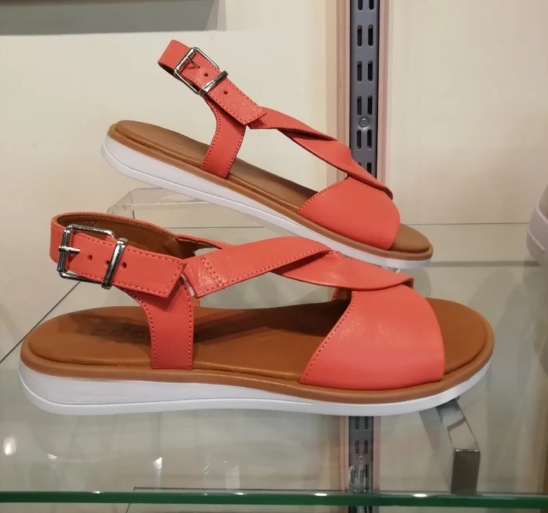 Adesso Daisy Watermelon Leather Sandal with buckle. Only size 4 and 8 left