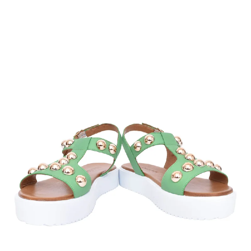 Adesso Summer Emerald T Bar Leather Sandal with buckle. Only size 5 and 6 left