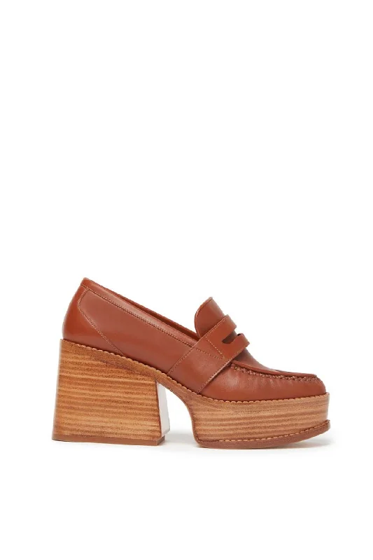 Augusta Platform Loafer in Cognac Leather