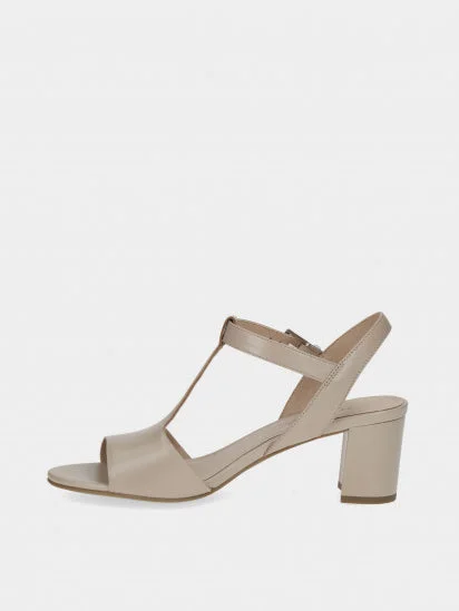 Caprice Beige Perlato Leather Heeled Sandal. Only sizes 4 left.