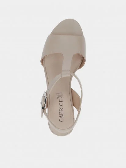 Caprice Beige Perlato Leather Heeled Sandal. Only sizes 4 left.