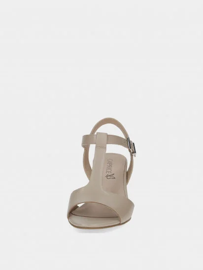 Caprice Beige Perlato Leather Heeled Sandal. Only sizes 4 left.