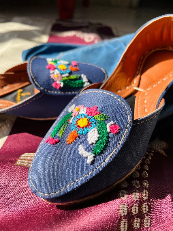 Floral Blue Loafers