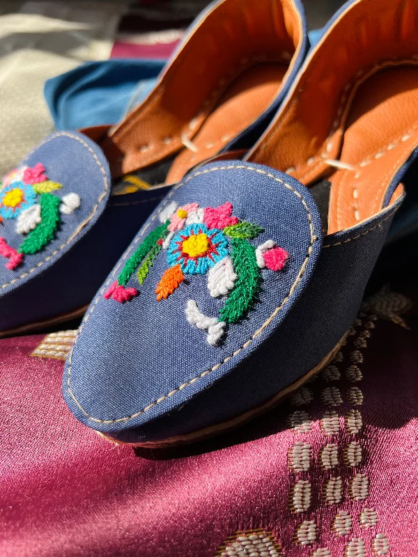 Floral Blue Loafers