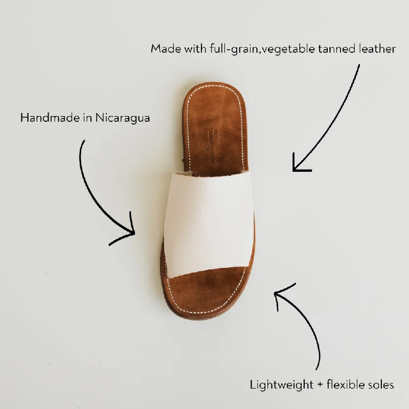 Cream Verano Slide {Women's Leather Sandals}