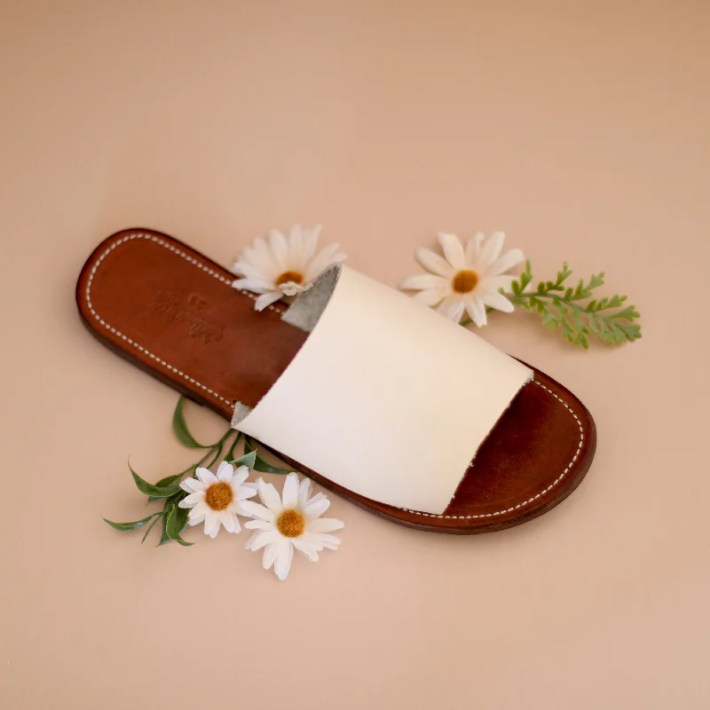 Cream Verano Slide {Women's Leather Sandals}