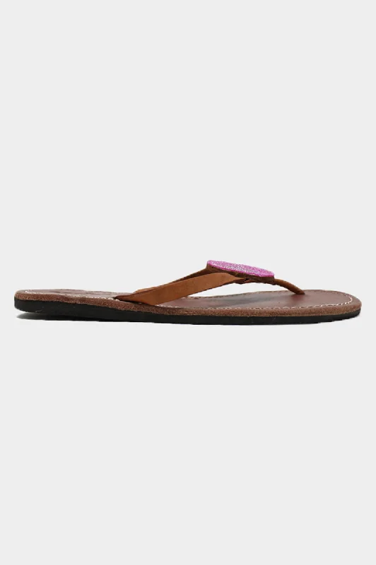 Disc Leather Sandals | Pink