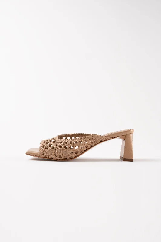 ERNESTINA - Light Brown Woven Leather Sandals