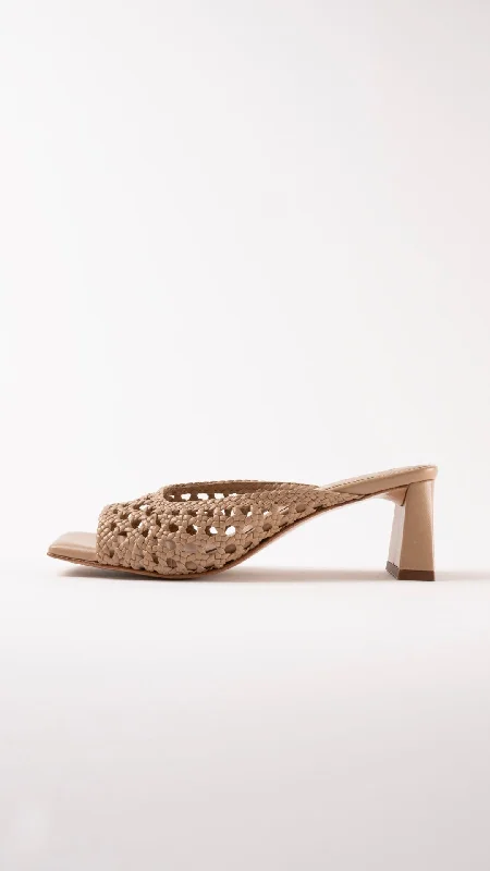 ERNESTINA - Light Brown Woven Leather Sandals