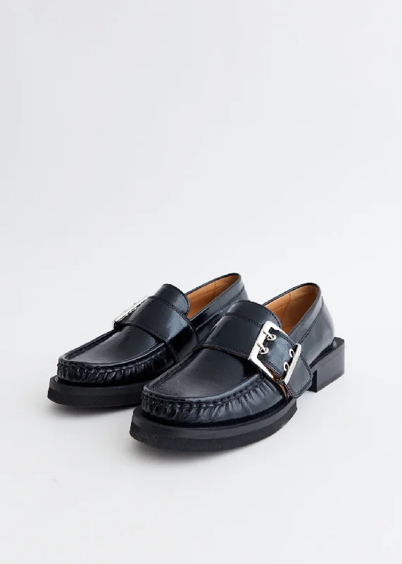 Feminine Buckle Loafers