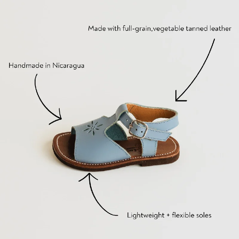 French Blue Estrella {Children's Leather Sandals}