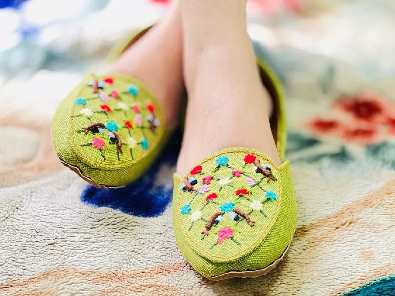 Lime green loafers