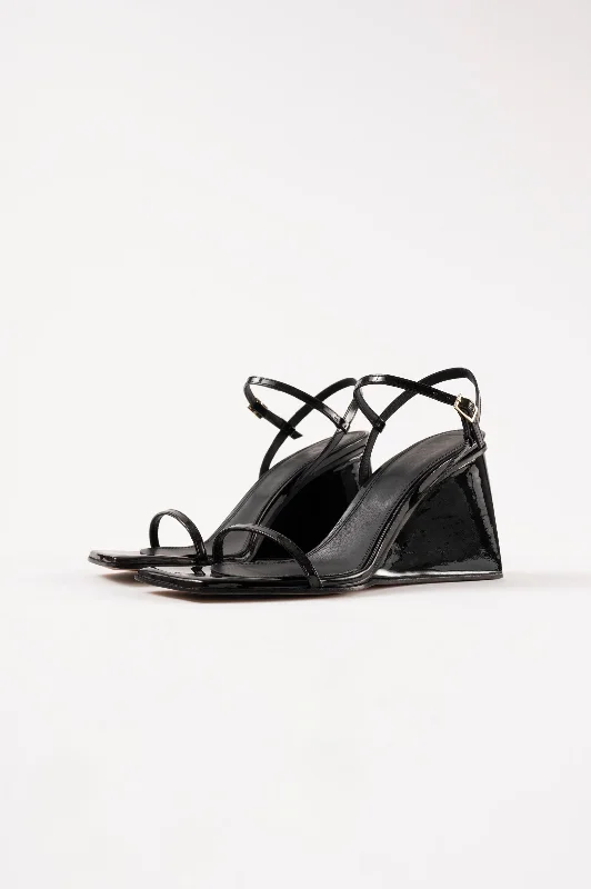 MIRTA - Black Patent Leather Sandals