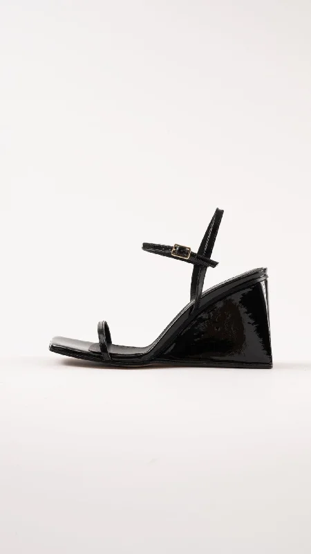 MIRTA - Black Patent Leather Sandals