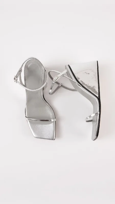 MIRTA - Silver Leather Sandals