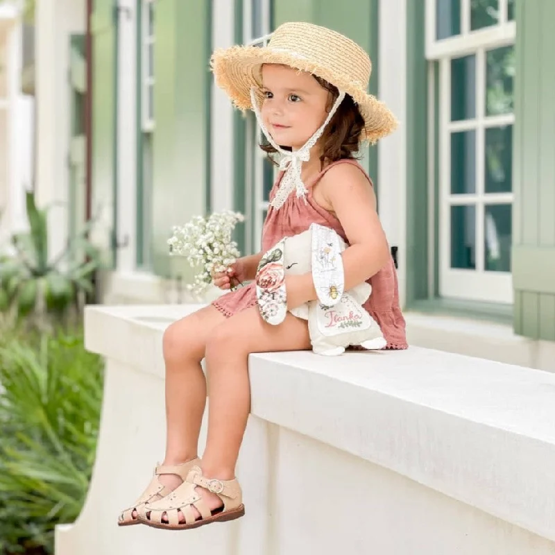 Nude Blush Flora {Children's Leather Sandals}