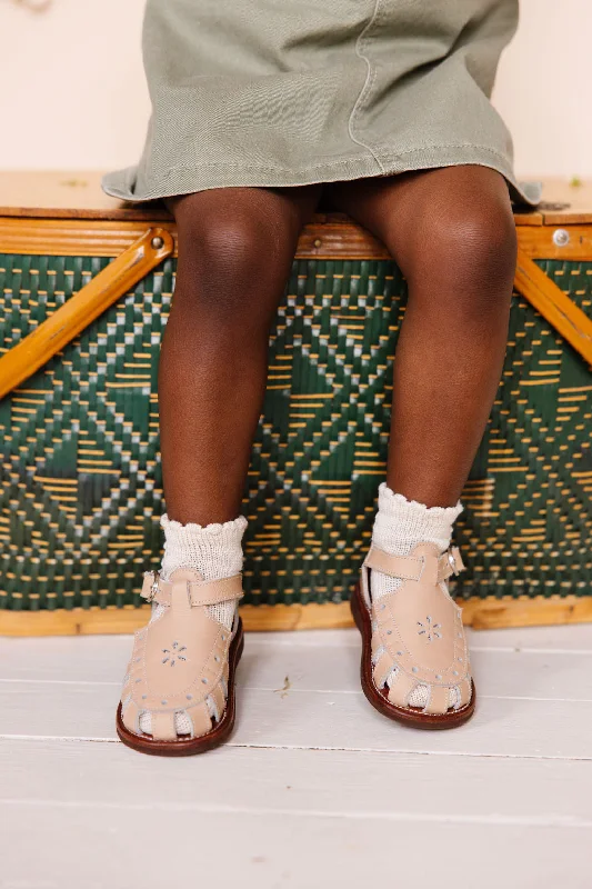 Nude Blush Flora {Children's Leather Sandals}