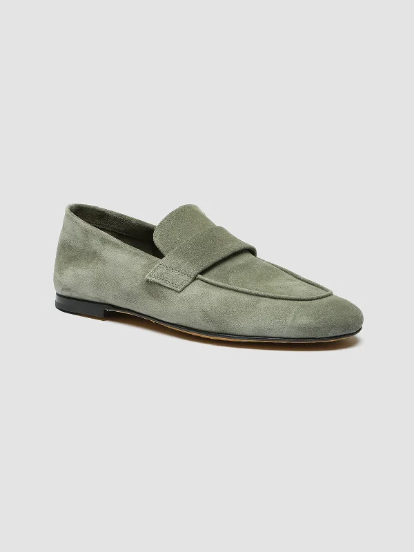 BLAIR 001 - Green Suede Loafers