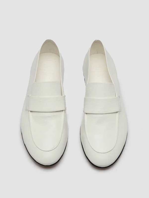 BLAIR 001 - White Leather Loafers