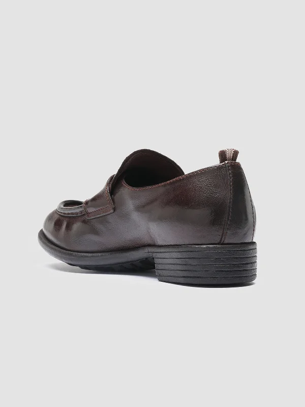 CALIXTE 020 - Brown Leather loafers