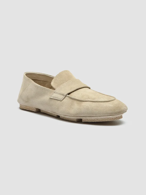 C-SIDE 101 - Ivory Suede Loafers