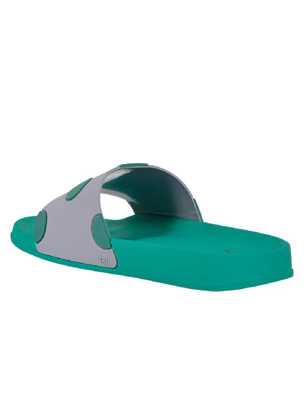 Women Green Textured Slides