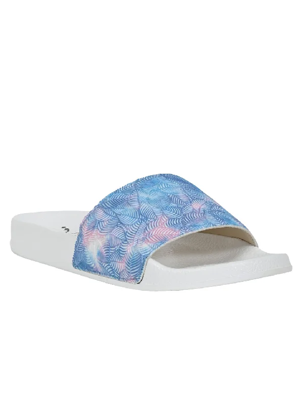 Women Blue Printed Slides