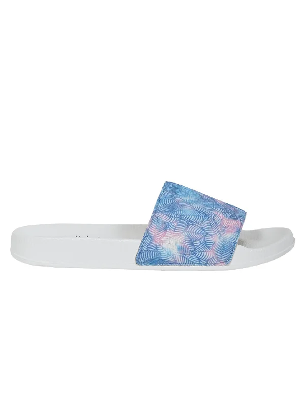 Women Blue Printed Slides