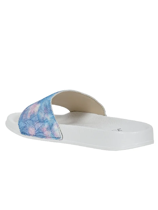 Women Blue Printed Slides