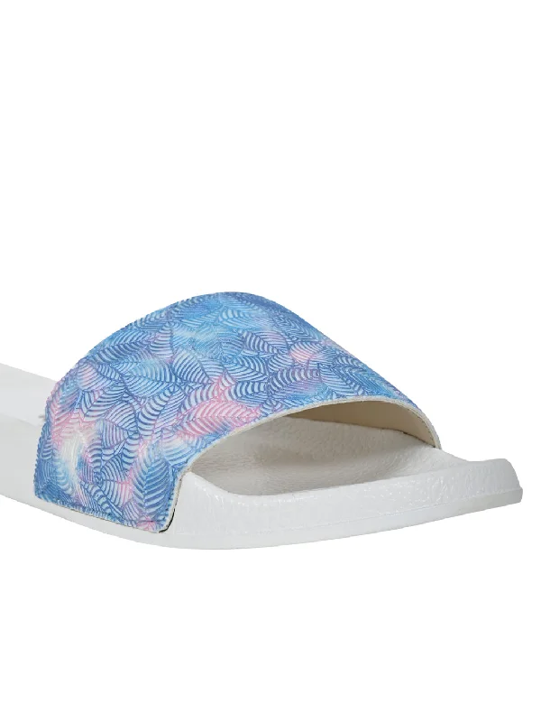 Women Blue Printed Slides