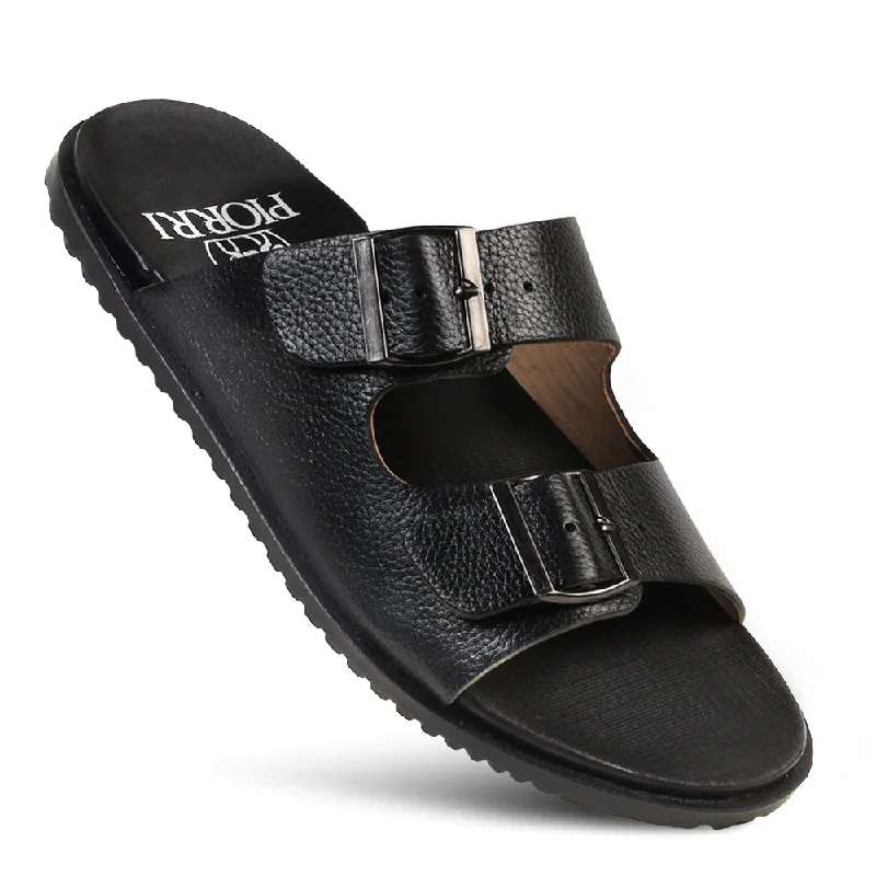 PIORRI by Aerothotic - Razzle Men’s Dual Adjustable Strap Natural Leather Sandals - LM2117