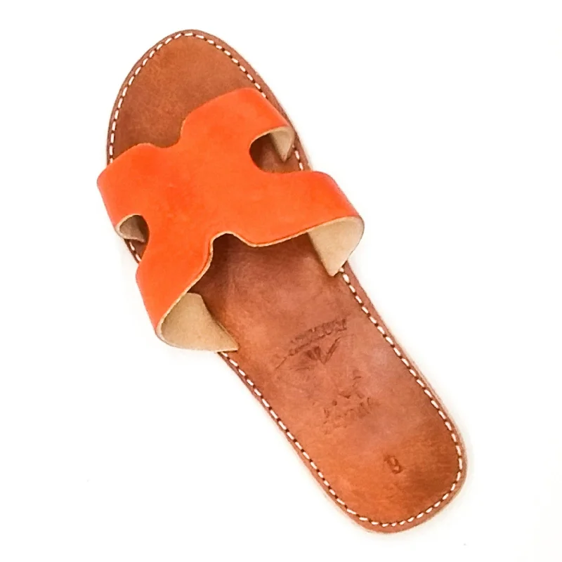 Real Leather Orange Sandals