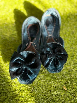 PEACOCK GREEN velvet loafers