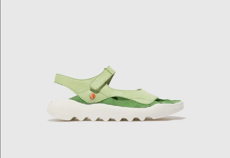 Softinos Weal712 Light Green Leather Sandals with Velcro. Only sizes 7 and 8 left