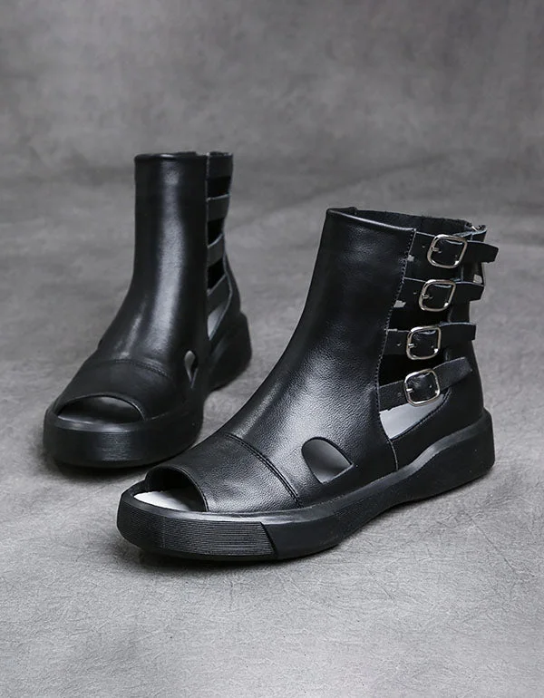 Summer Side Buckles Open toe Sandals Boots 34-43