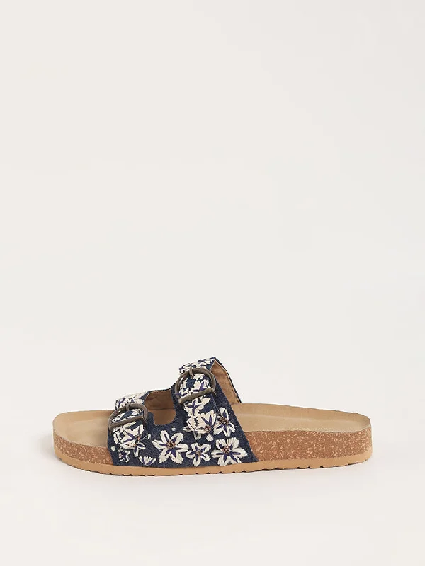 LUNA BLU Blue Cork Sandals