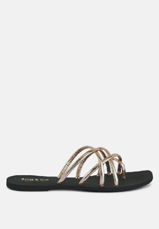 Sweetin Strappy Flat Slip on Sandals