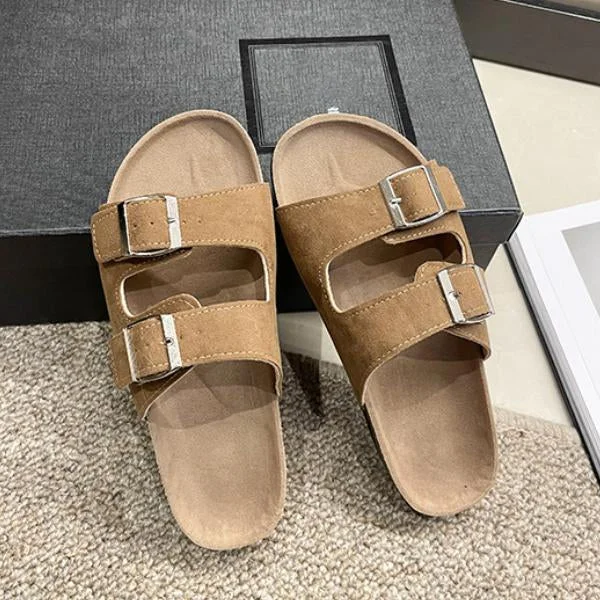 Women's Retro Casual Thick Bottom Birken Half Slippers 68723056C